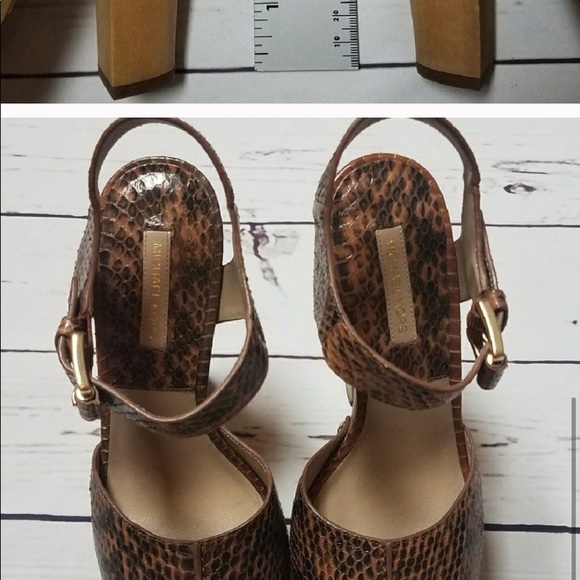 NWOT Michael Kors Snakeskin Wood Clog Heels 38.5 - Picture 6 of 8